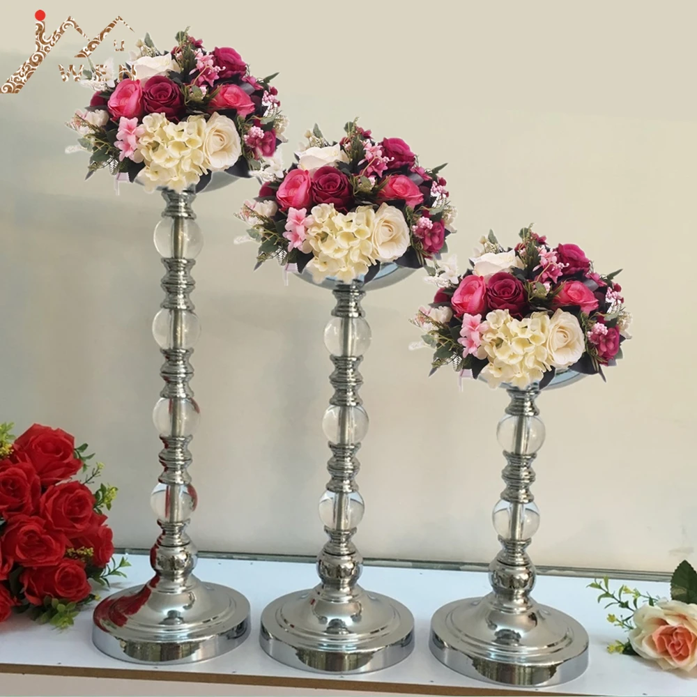 Metal Acrylic Candle Holder Delicate Flower Rack Wedding Centerpiece Home Road Lead Decoration Candlesticks 3 Pieces / Lot