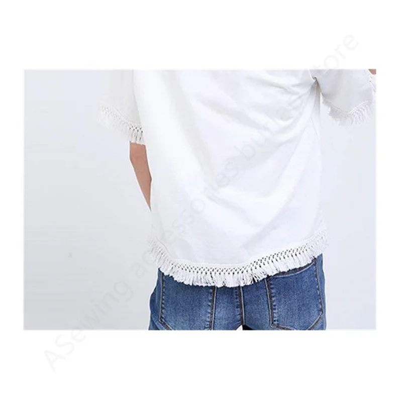 2Yards 6cm Wide Cotton Tassel Fringe cotton lace Trim Ribbon lace fabric Sewing Latin Dress Stage Garment Curtain 5BB5467