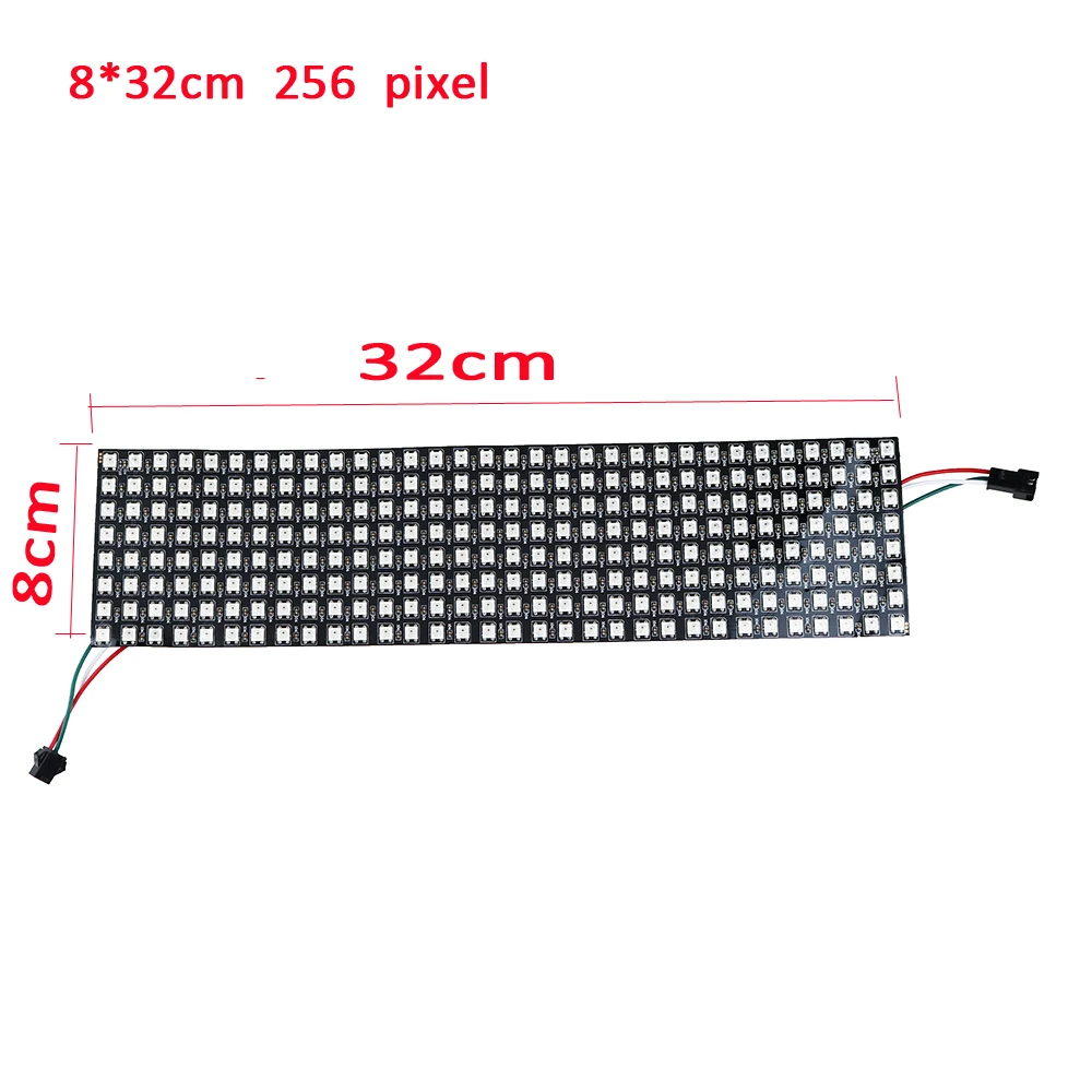 DC5V 8*32 Pixel 256 Pixels WS2812B Digital Flexible LED Programmed Panel Screen Individually Addressable Full Color 1pcs/LOT