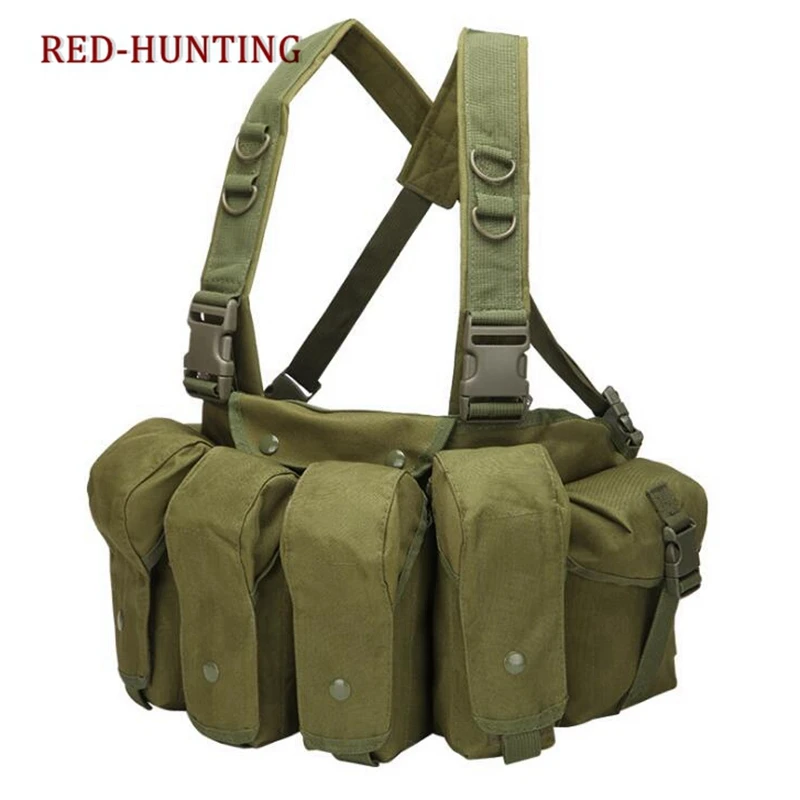 Equipamento de peito ao ar livre airsoft caça colete molle bolsa simples militar tático colete revista bolsa transportadora colete para a caça cs