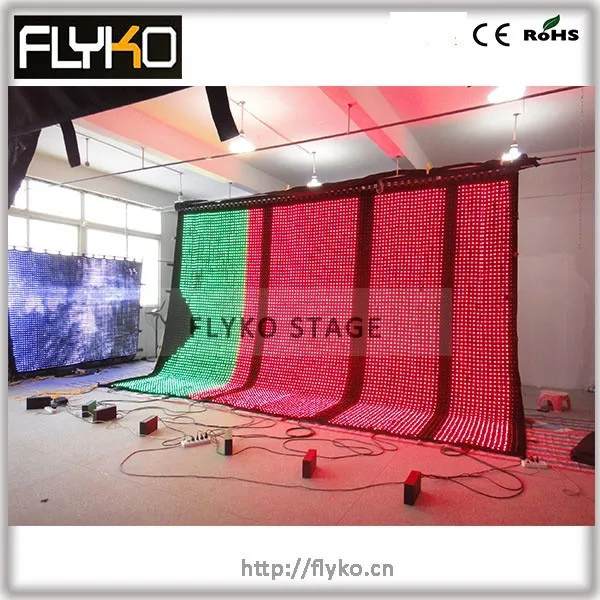 Night Club Wall Decor P50mm 4m by 6m led display screen video cloth church decoration