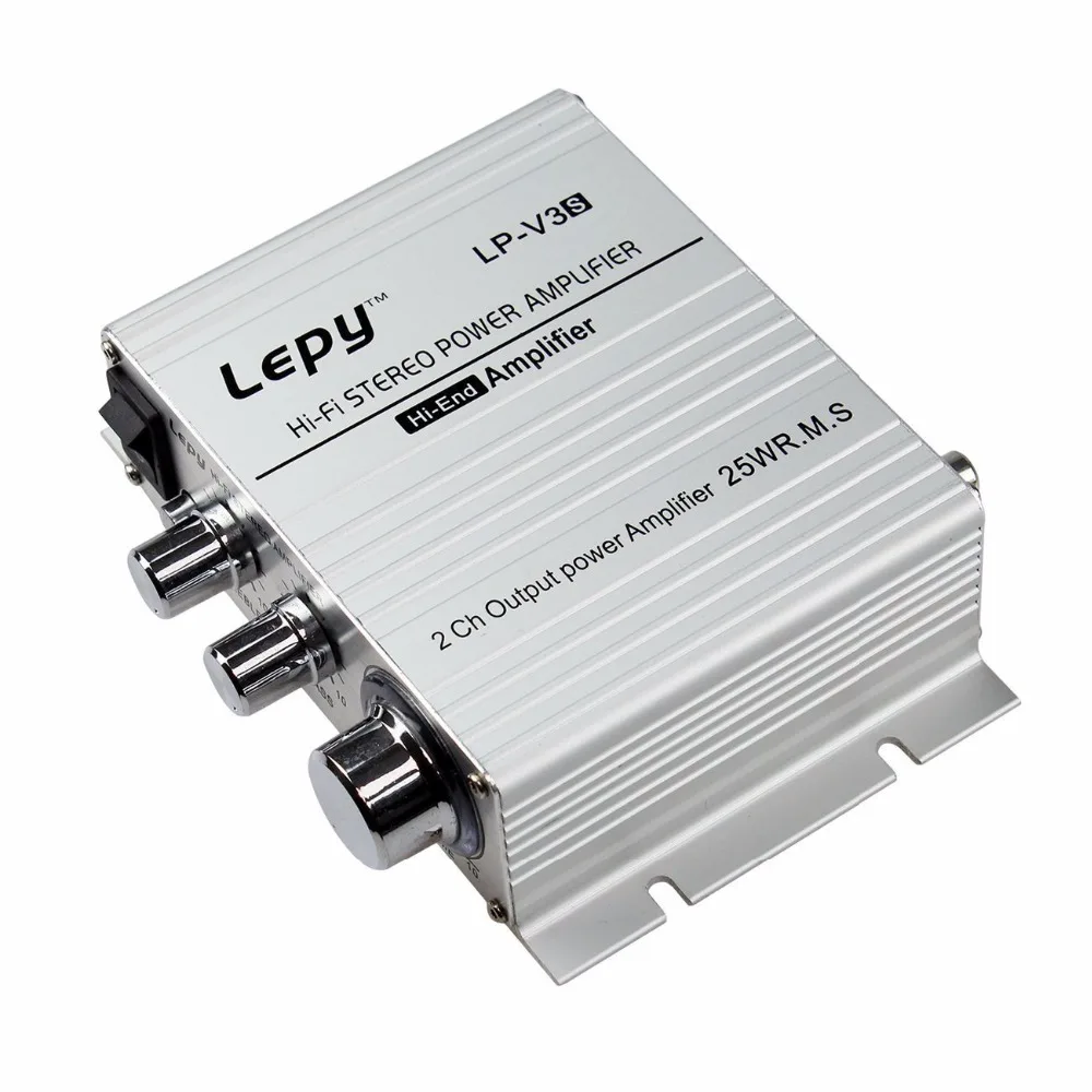 Lepy LP-V3S hi-fi amplificador de potência estéreo 2 ch 25wr.m.s alto-falante com 3.5mm entrada áudio 3.5mm mp3 soquete