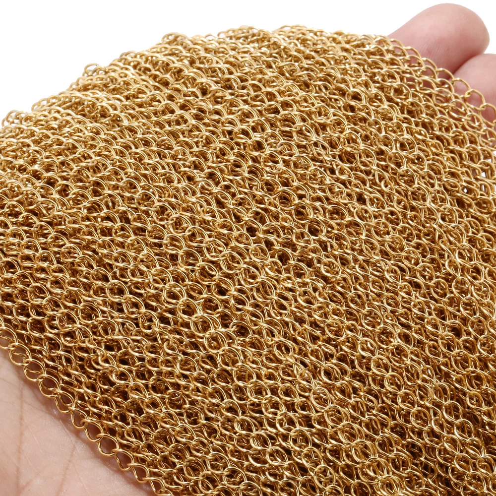 10 meters width 3.6MM Gold Silver Stainless Steel Necklace Extended Chain Link Chains Jewelry Accessories
