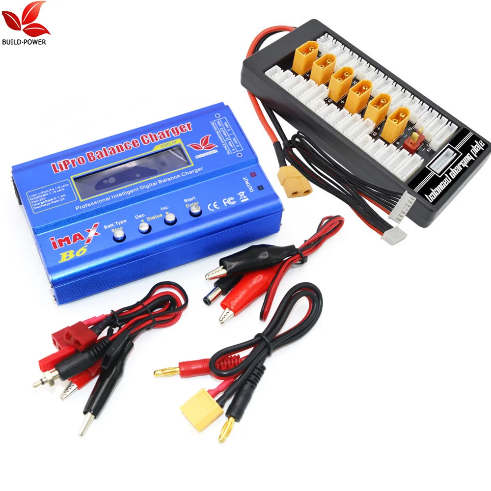 New iMAX B6 80W XT60 LiPo Battery Balance Charger + B6AC Lipo Charging XT60 Adaptor Board 2-6S For RC Battery