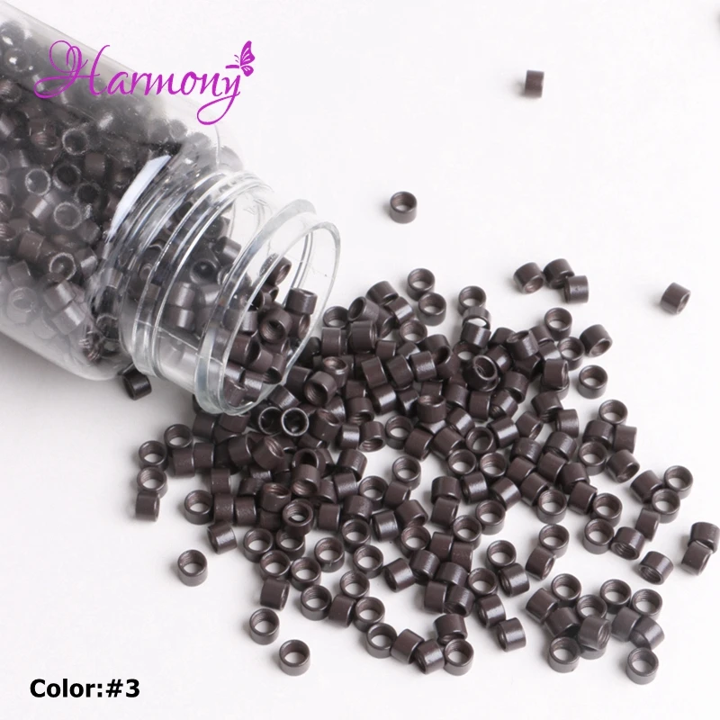 Harmonie Plus – extensions de cheveux, 1000 pièces, 3.5x2.0x2.0mm, Micro anneaux en Aluminium, perles, liens avec vis, i-tip