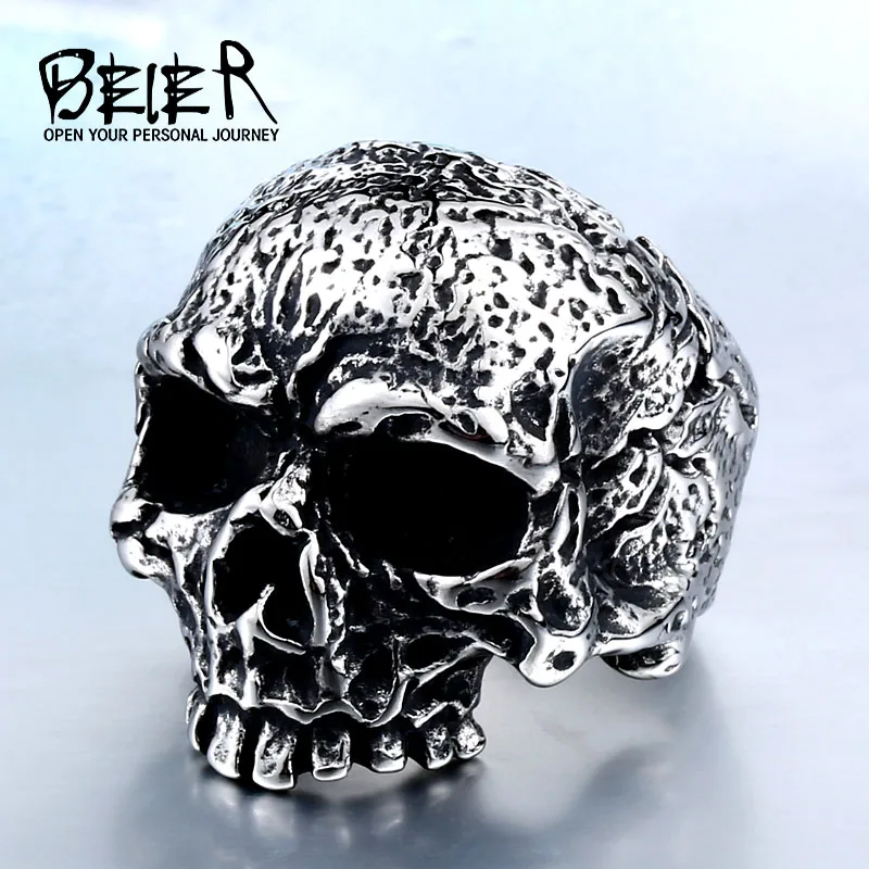 BEIER 316L Stainless Steel man Skull ring top quality new Designed products Fashion punk Jewelry drop shipping BR8-473