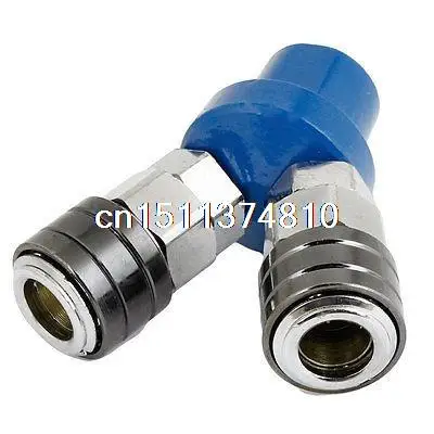 

13mm Dia Threaded Pneumatic Quick Fitting Dual Way Pass Air Pipe Coupler Adapter