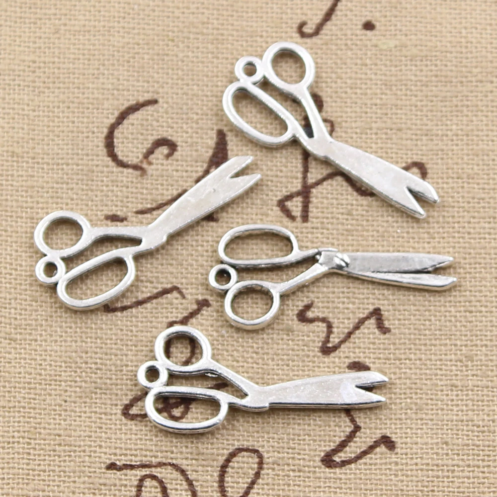 15pcs Charms Scissors 30x13mm Antique Making Pendant fit,Vintage Tibetan Bronze Silver color,DIY Handmade Jewelry