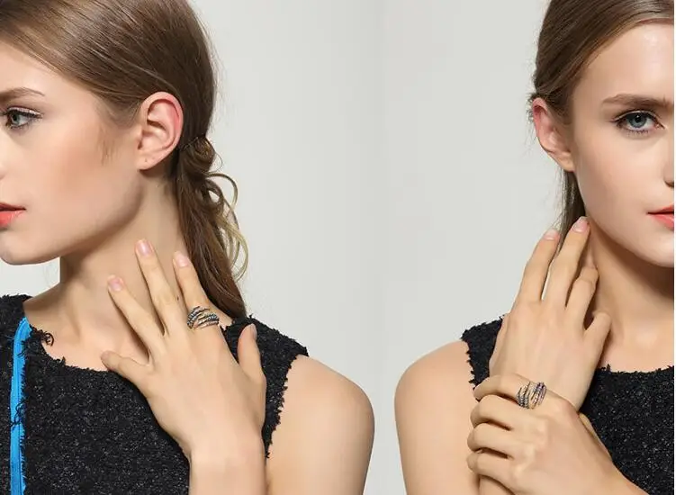 Genuine 925 Sterling Silver Gothic Punk Style Eagle Claw Finger Ring Opening Adjustable Rings For Women Mens Jewelry