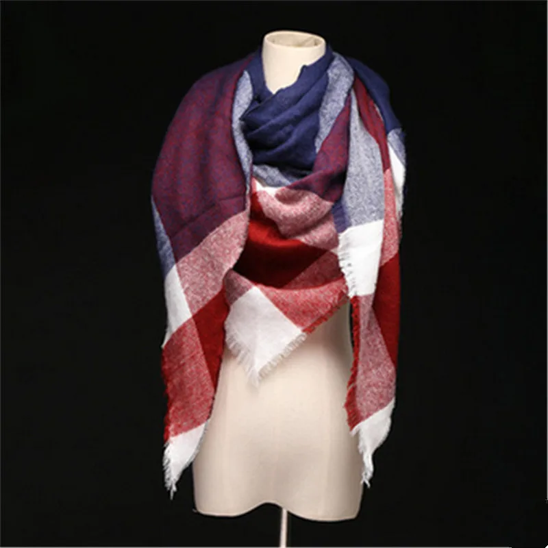 New Winter Fashion Designer Cashmere Triangle Scarf Women Shawl Acrylic Cape Blanket Plaid Foulard Wholesale Drop shipping