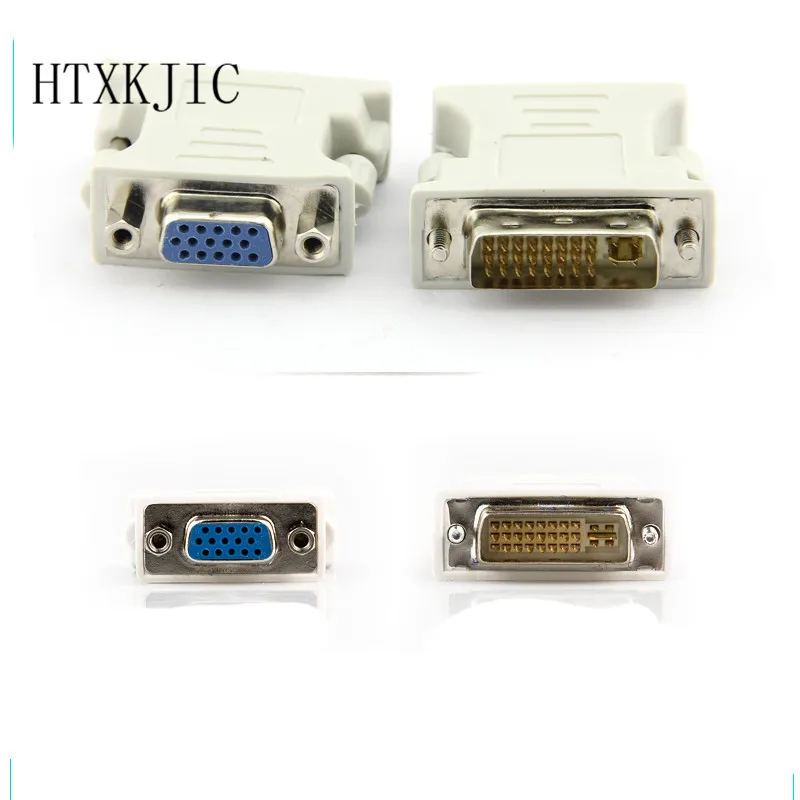 DVI-I 24 + 5 Male к HD 15 Pin VGA SVGA Female видеокарта монитор ЖК-конвертер адаптер