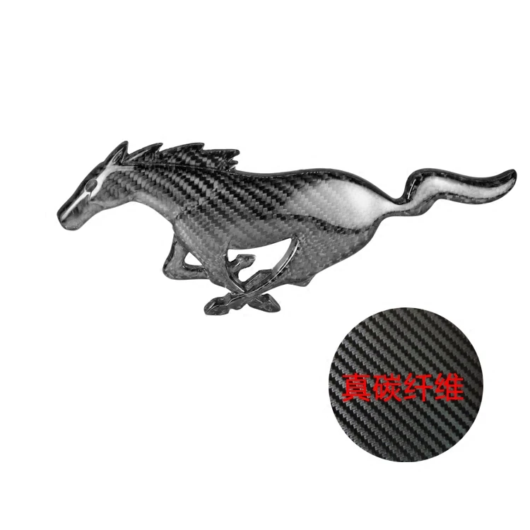 Fit for FORD MUSTANG 15-18 Carbon fiber front logo in web logo, leaf plate side label