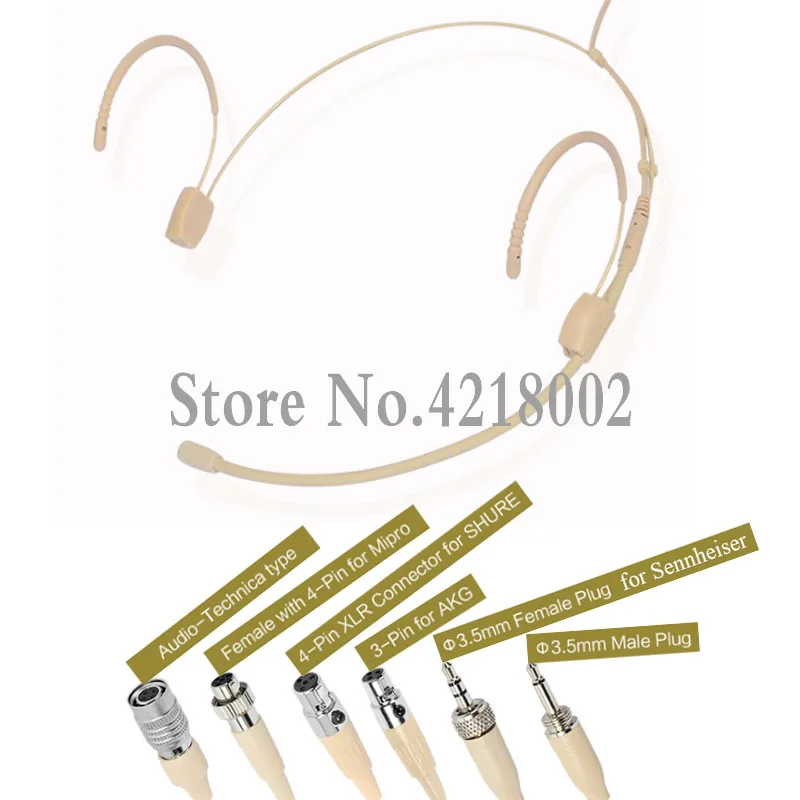 Head Wearing Headset Microphone for Sennheiser Shure Audio Technica Wireless Transmitter Condenser Karaoke Studio Mic