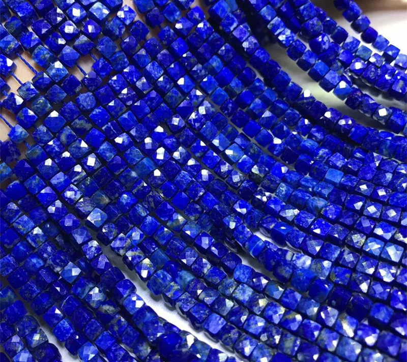 Lapis  BLUE square faceted  4-5mm for DIY jewelry making  loose beads  FPPJ wholesale 38CM nature gemstone