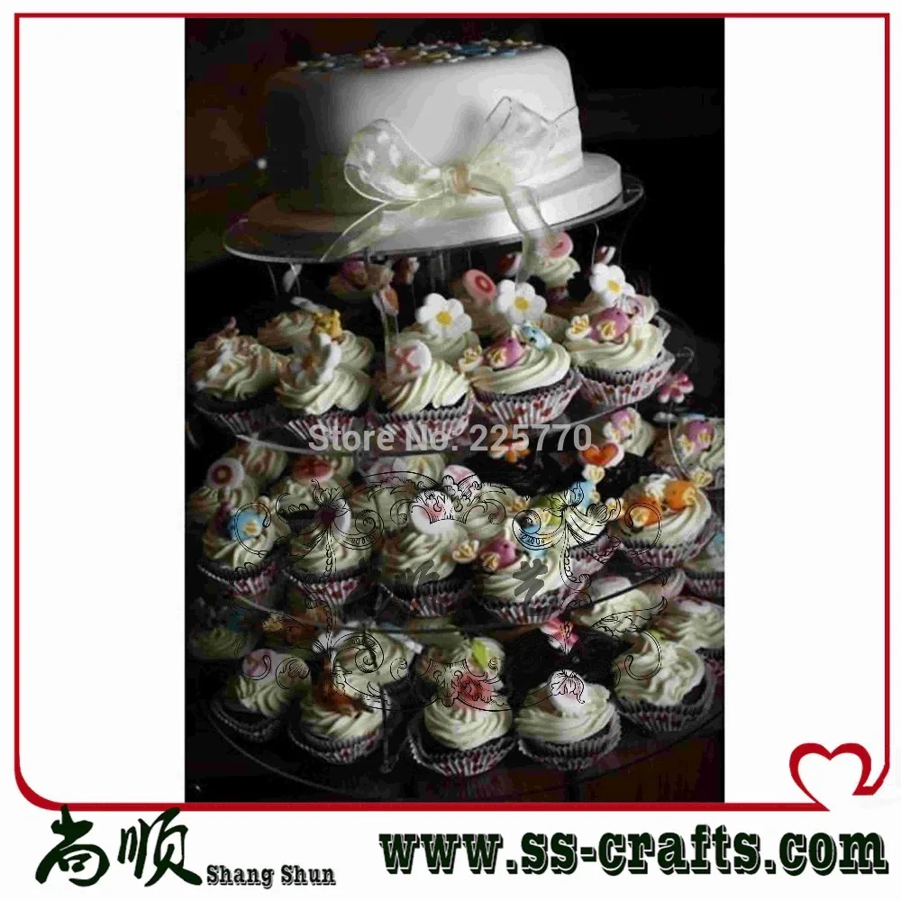 4 Tier Round Acrylic Cupcake Stand 4 Tier Round Wedding Cake Stand 4 Tier Perspex Cake Stand