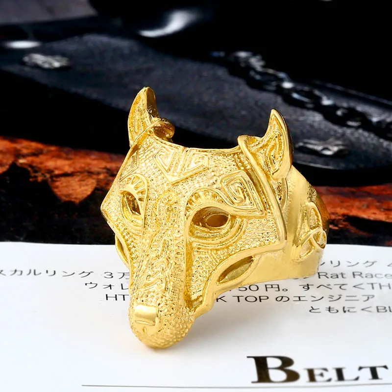 Beier Norse Viking Nordic Wolf Animal Man Drop shipping wholesale Ring Fashion Punk Rock hot sale Jewelry BR8-534