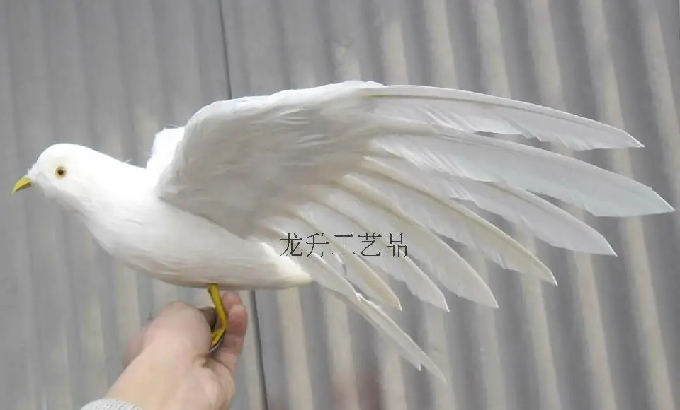 simulation bird large 30x48cm flying wings white bird model toy craft,photography,teaching props,garden decoration a1897