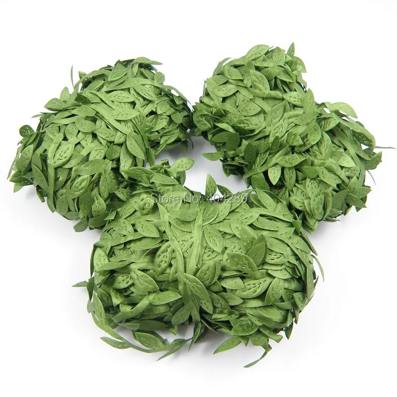 1 قطعة 20 متر زهرة اصطناعية خضراء يترك الروطان لتقوم بها بنفسك جارلاند ملحق DIY بها بنفسك عقال إكسسوارات الشعر