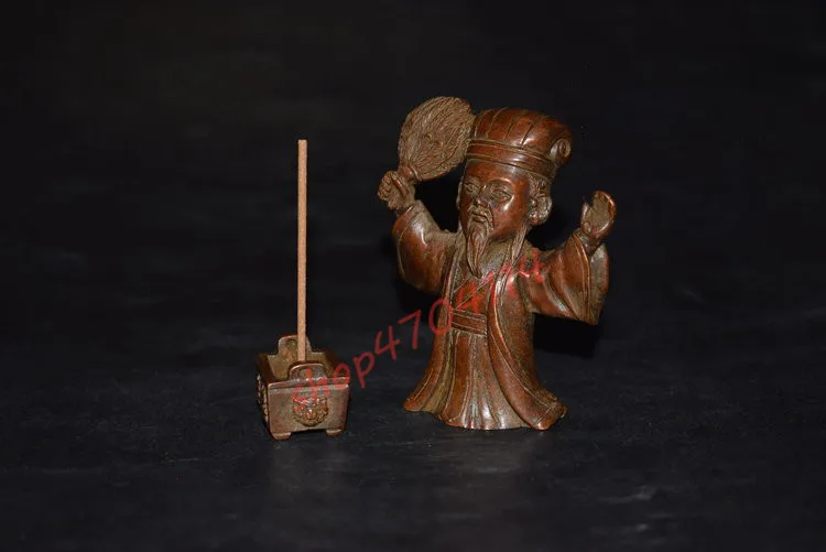 Solid pure copper, small Zhuge Liang ornaments ornaments, tea ceremony decorations, handicraft collections