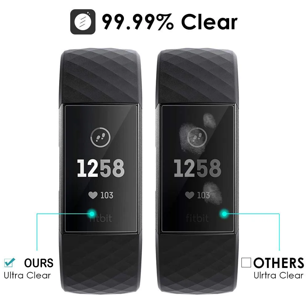 9H para Fitbit Charge 3 à prova de explosão TPU HD Película protetora de tela de cobertura completa para Fitbit Charge 3 O.15