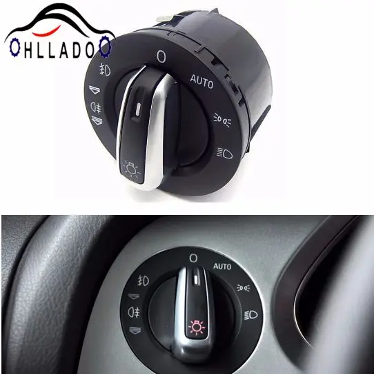 HLLADO 4F1941531E Chrome Headlight Switch Contorl Fit For A U DI A6 S6 C6 RS6 Allroad Q7 4FD941531A 4F1941531E