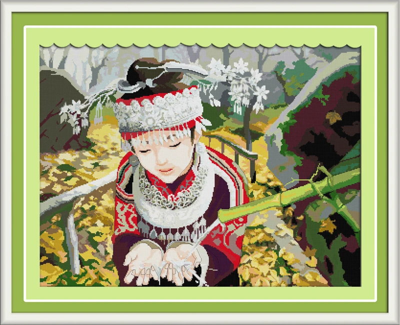 

Слушайте весной набор для вышивки крестом люди 18ct 14ct 11ct граф печать холст стежки вышивка DIY рукоделие ручной работы