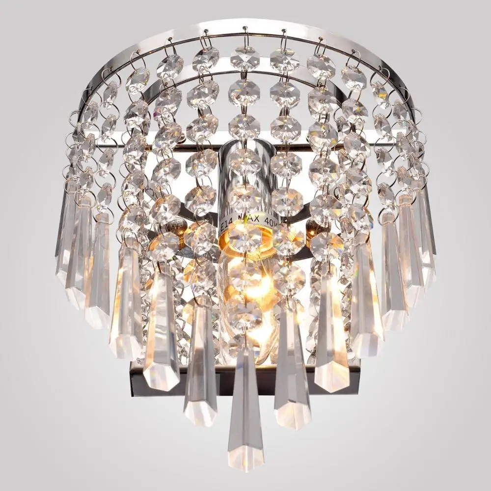 Modern Fashion Wall Lamps Crystal Wall Light Bed-lighting Crystals E14 Arandela Parede Home Decor Lighting Fixtures