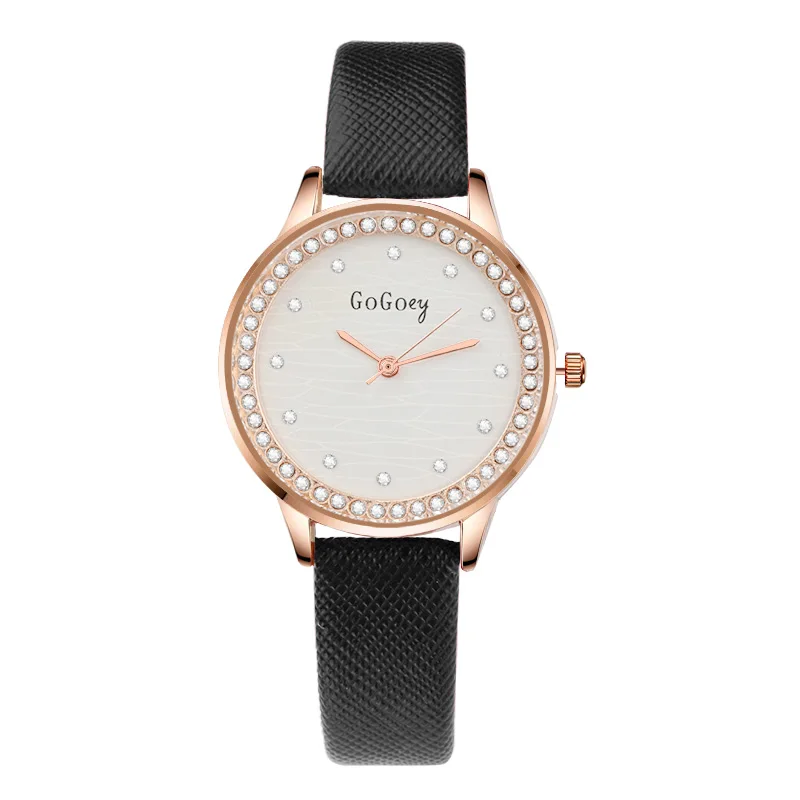 Gogoey Brand Fashion Wrist Watch Women Watches Luxury Diamond Women\'s Watches Leather Ladies Watch Clock saat bayan kol saati