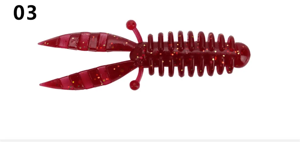 Angel köder weicher Köder künstliche Pop Mini Garnelen 5,5 cm/1,1g Wurm Maden lockt Schraub klemme Schwänze Los 10 Stück – Detail 6