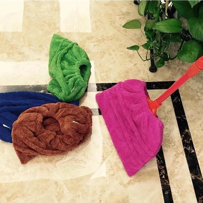 Multi Function Coral Velvet Broom Cover Cloth Floor Mop Reusable Microfiber Absorbent Mop Household Cleaning Accessories