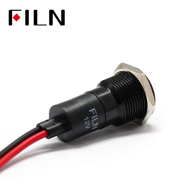 16mm Waterproof Lamp FILN 12V LED Car Boat High beam marking LED Warning Dashboard Signal Lights Instrument Pilot light