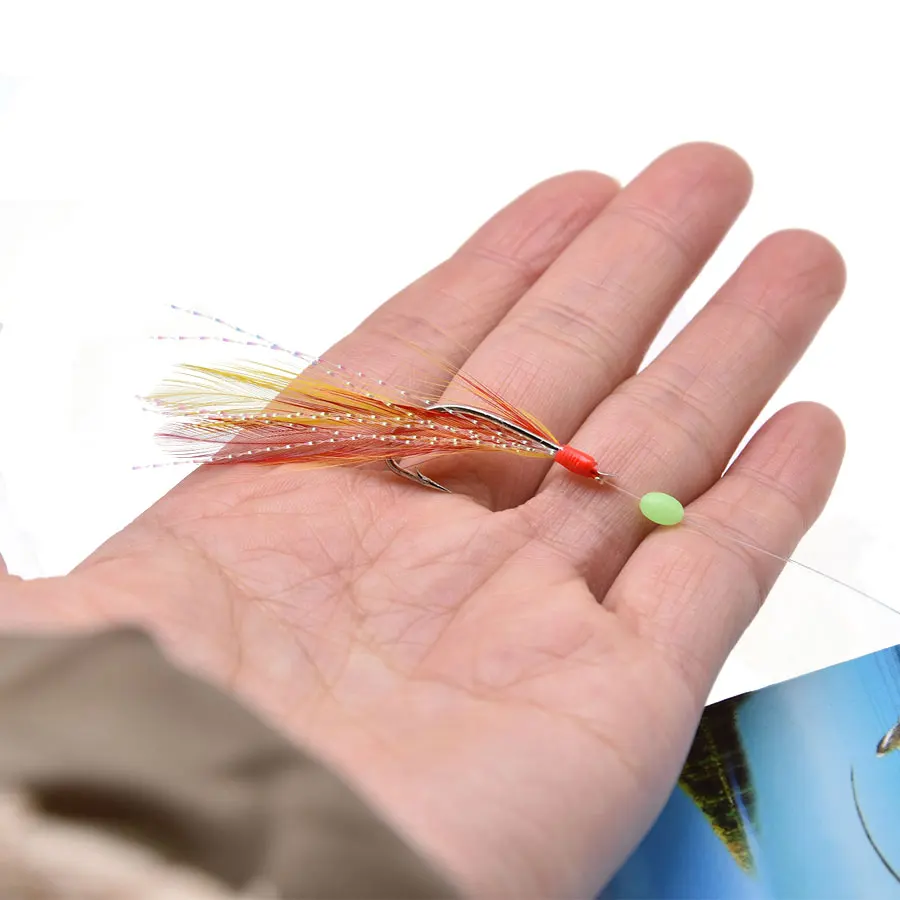 Cebos Sabiki con plumas gallo y anzuelos de plumaje para carpa - imagen 2