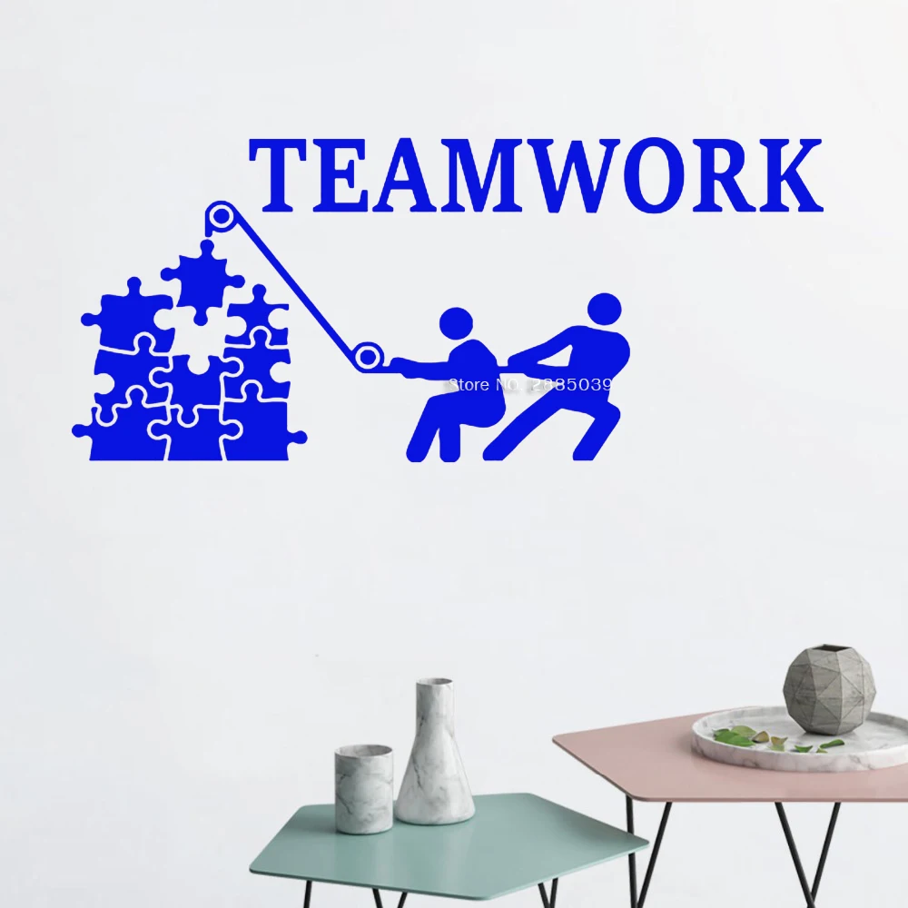 Teamwork Murals Wall Decal For Office Decor Team Work Idea Inspiration Vinyl Poster Wall Sticker Removable Wandaufkleber LC1161