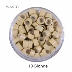 1000 Pcs 5.0mm*3.0mm*3.0mm Microring Con Vite, Silicone Micro Rings/Beads for Hair Extensions 9 Colors Optional