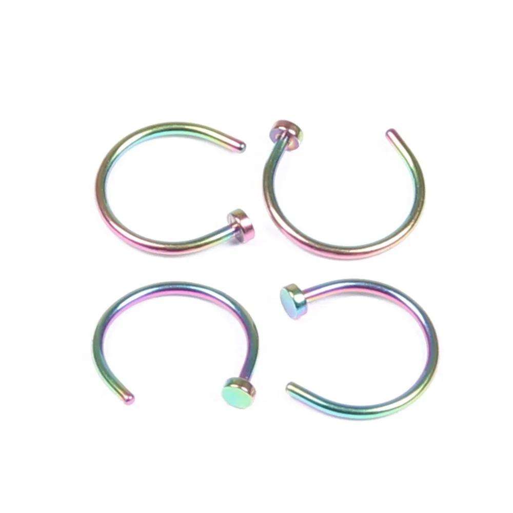 5PCS/lot Cute Girls Medical Stainless Steel Nose Ring Women Indian Fake Piercing C Lip Studs Body Jewelry Wedding Party Gift