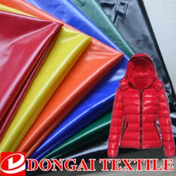 1m*1.5m Sell 1.5 Meter 40D Nylon Bright PU Coated Glitter Fabric Down Jacket Fabric