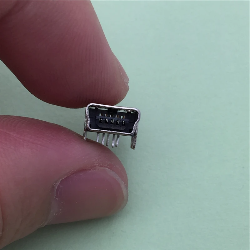 10pcs/lot Mini USB 5pin Female Socket G35 Connector 4foot 90degree Pin for Tail Charging Mobile Phone