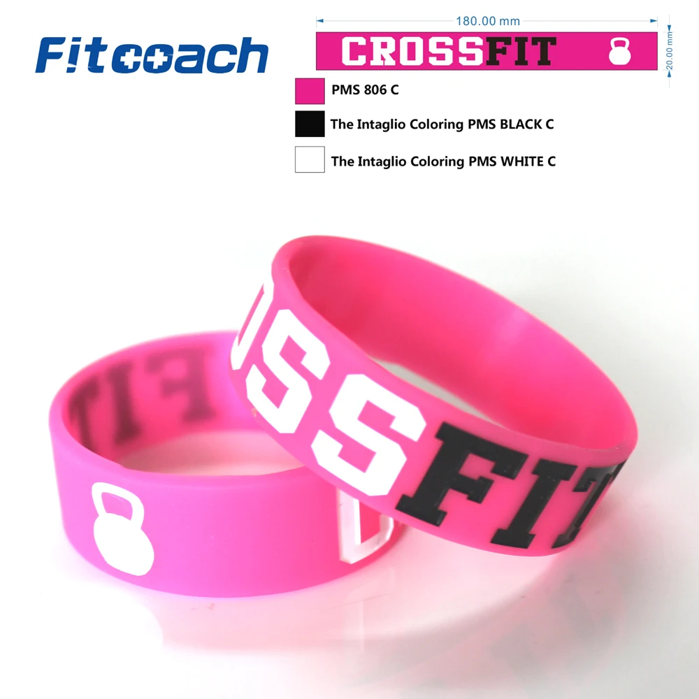 Pink Cross Fit bracelet for women, CrossFit bracelet, silicone bracelet, 2 PCs