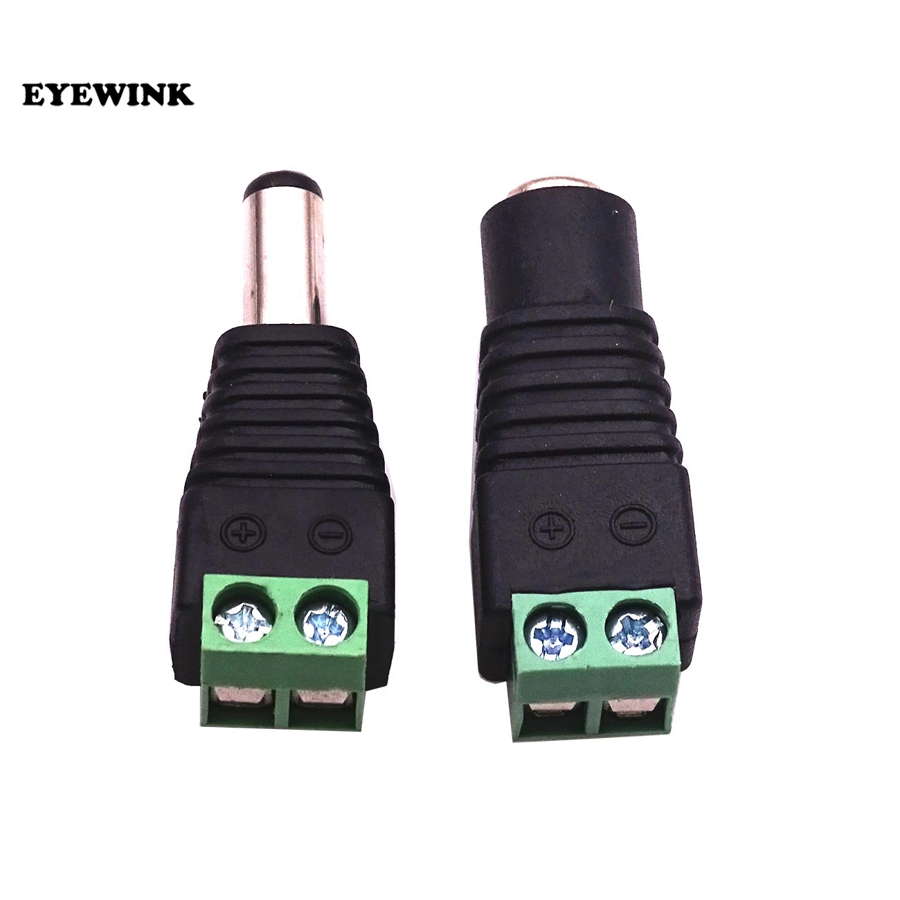 DC12V 1pcs Male + 1pcs Female 2.1x5.5MM DC Power Plug Jack Adapter Connector Plug for CCTV Single Color LED Strip Light