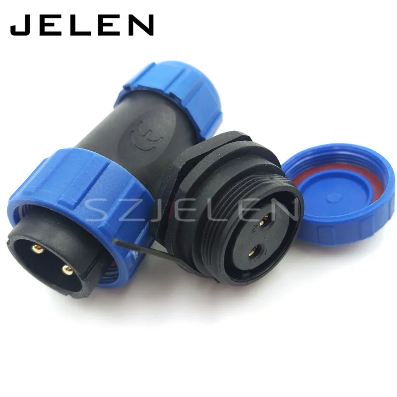 SP21 Plastic connector waterproof Aviation Connector 2 pin Plug socket, Rated current 30A, Rated voltage500V , IP68