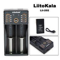 Liitokala Lii-202 Charger 18650 1.2V 3.7V 3.2V 3.85V AA/AAA 18350 26650 14500 16340 25500 lithium battery smart charger NiMH