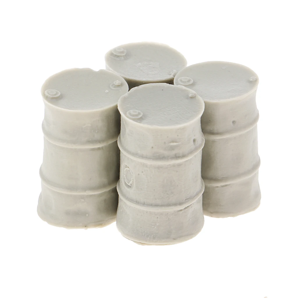 Set/4Pcs 200L 1/35 Resin Unpainted Kit Soldier WWII Scenario Oil Drums Model Toy Unpainted Accessories