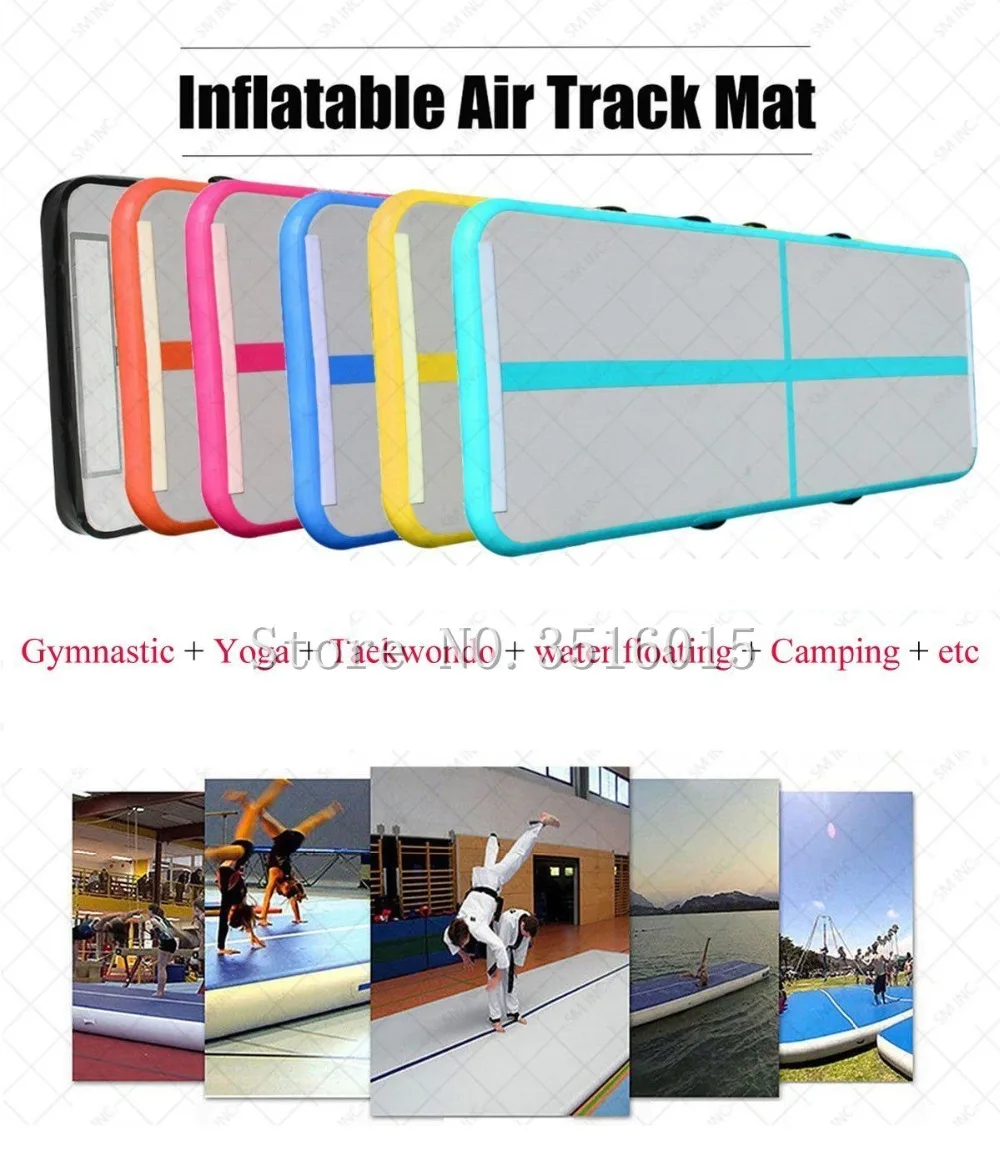 Vuelo inflable para suelo de pista de aire para gimnasia, con bomba de aire eléctrica gratis para Yoga, uso doméstico, entrenamiento, porristas y playa