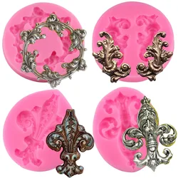 Baroque Scroll Relief Cake Border Silicone Mold Fondant Chocolate Candy Gumpaste Molds Cupcake DIY Wedding Cake Decorating Tools