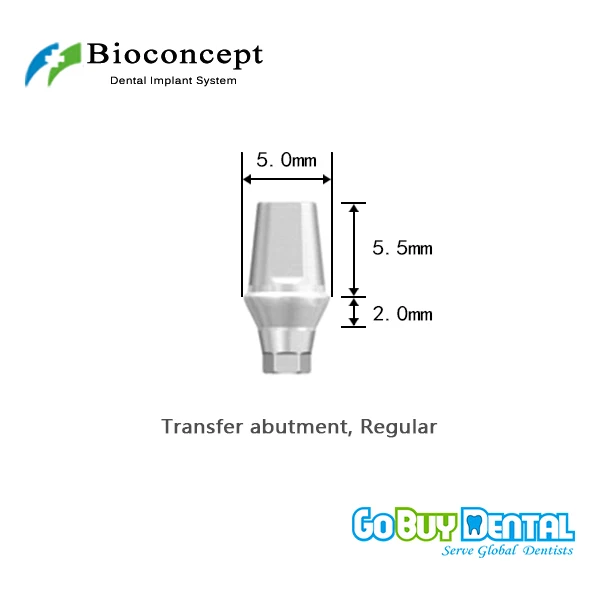 Bioconcept Hexagon regular transfer abutment φ5.0mm, gingival height 2mm, height 5.5mm(331170)