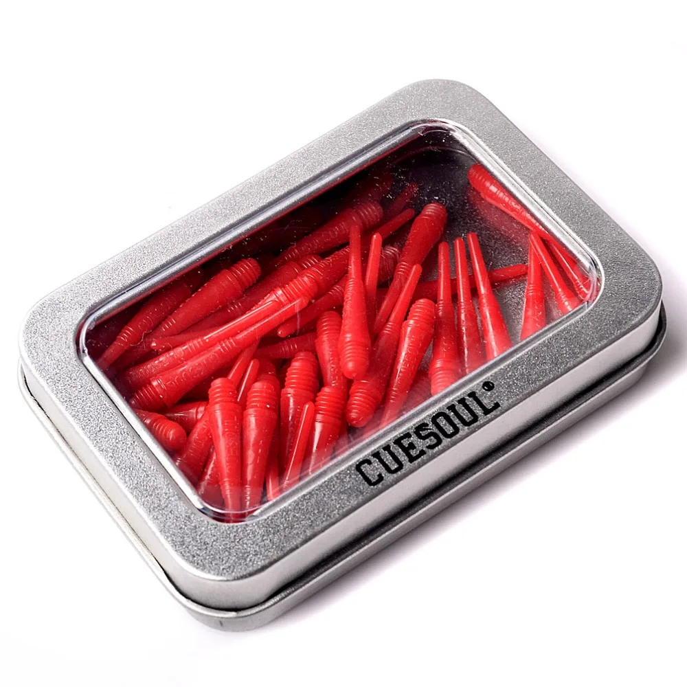 CUESOUL 100 pz/set Rosso di Nylon Morbida Tip Dart Punti Per La Freccette Elettroniche