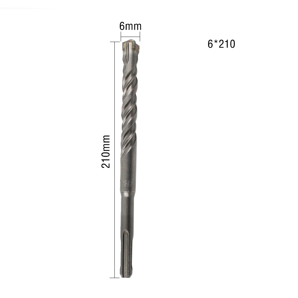 1pcs 210mm Twist Drill Bit Saw SDS Plus เกลียวคู่ค้อนเจาะ Bits งานไม้ไม้เครื่องมือ 6/ 8/10/12/14/16 มม.สำหรับโลหะผสมคาร์ไบด์