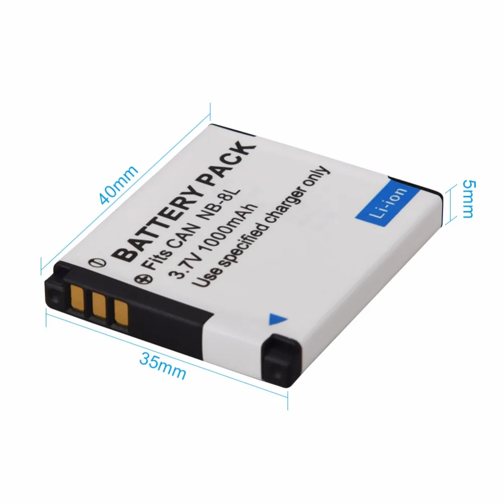 1pc 1000mah NB-8L NB8L 8L Battery Pack For Canon PowerShot A3300 A3200 A3100 A3000 A2200 A1200 IS NB-8L Battery