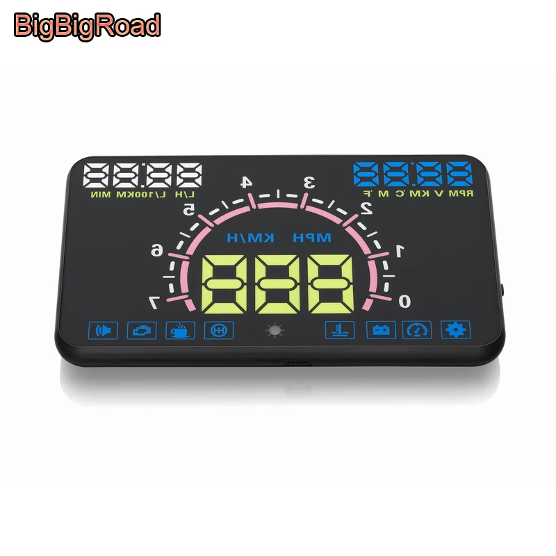 BigBigRoad Car OBD2 For Volkswagen Santana Vento Phaeton Rabbit Golf Jetta Sagitar HUD Head Up Display Windscreen Projector