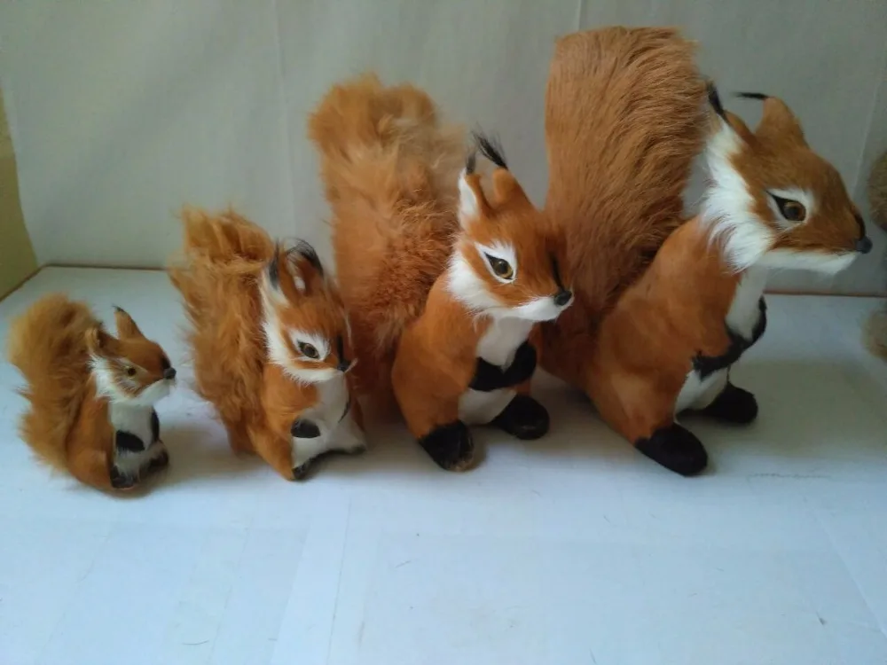 

plastic&furs brown squirrels model one lot / 4 pcs different sizes handicraft prop home garden decoration gift d2607